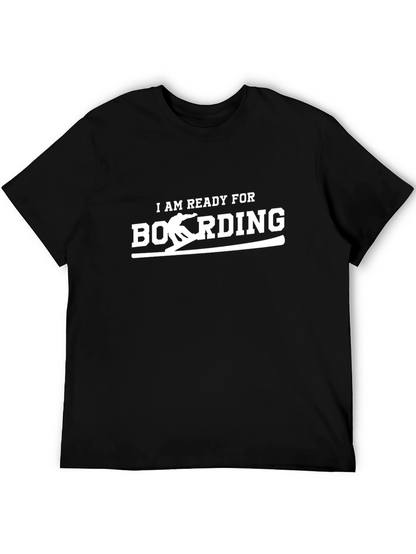 Ready to Boarding Black Graphic Tee