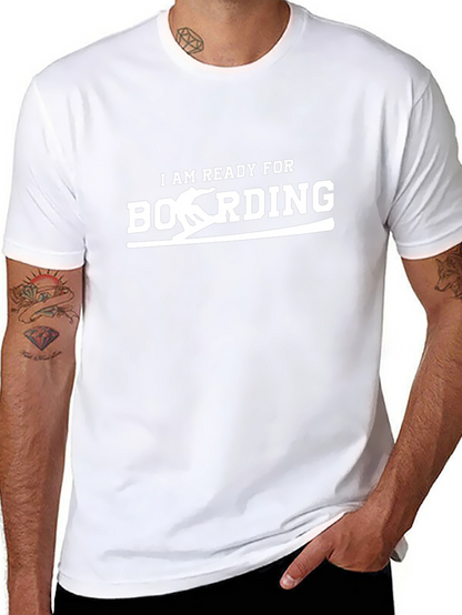Ready to Boarding Black Graphic Tee