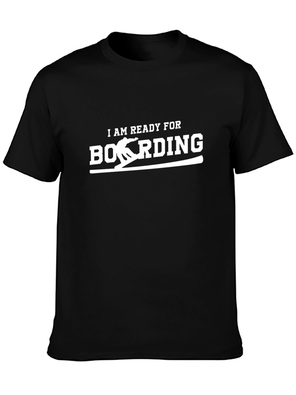 Ready to Boarding Black Graphic Tee