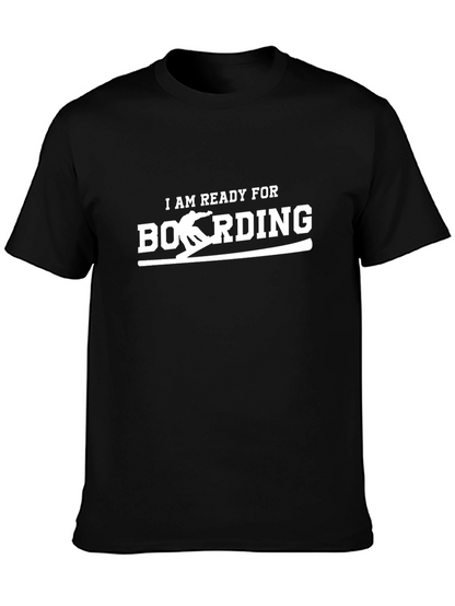 Ready to Boarding Black Graphic Tee