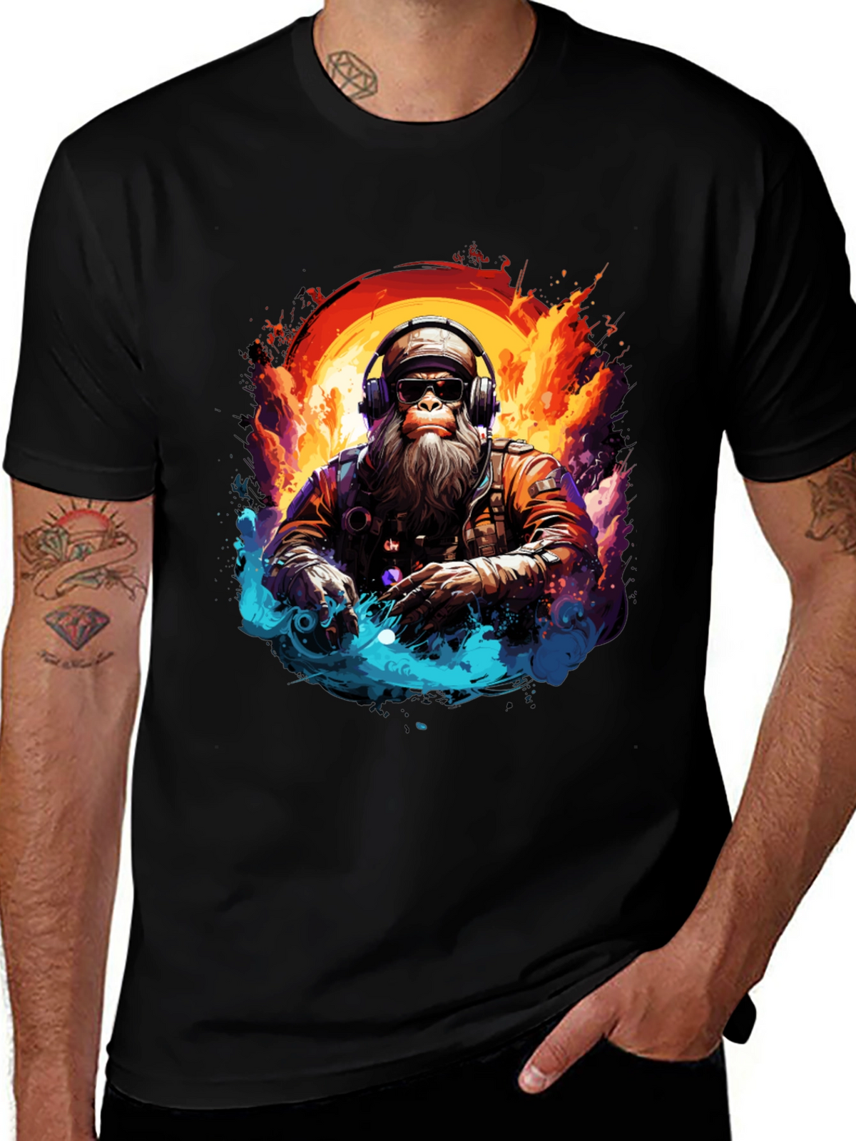 DJ Monkey Graphic Tee - Cool & Unique Design