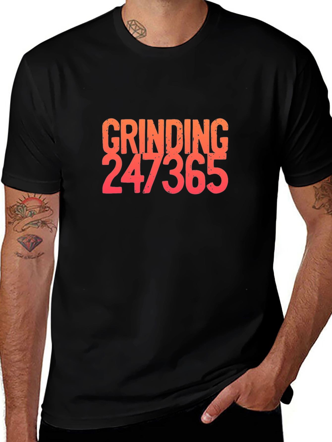 Grinding 247365 Graphic Tee - Black Cotton Blend Shirt