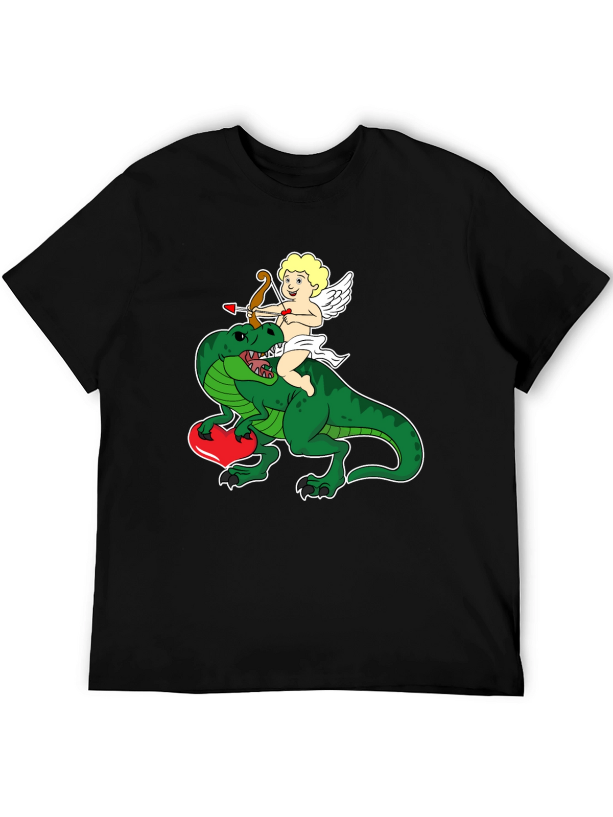 Cupid Riding Dinosaur T-Shirt - Valentines Day Love Tee