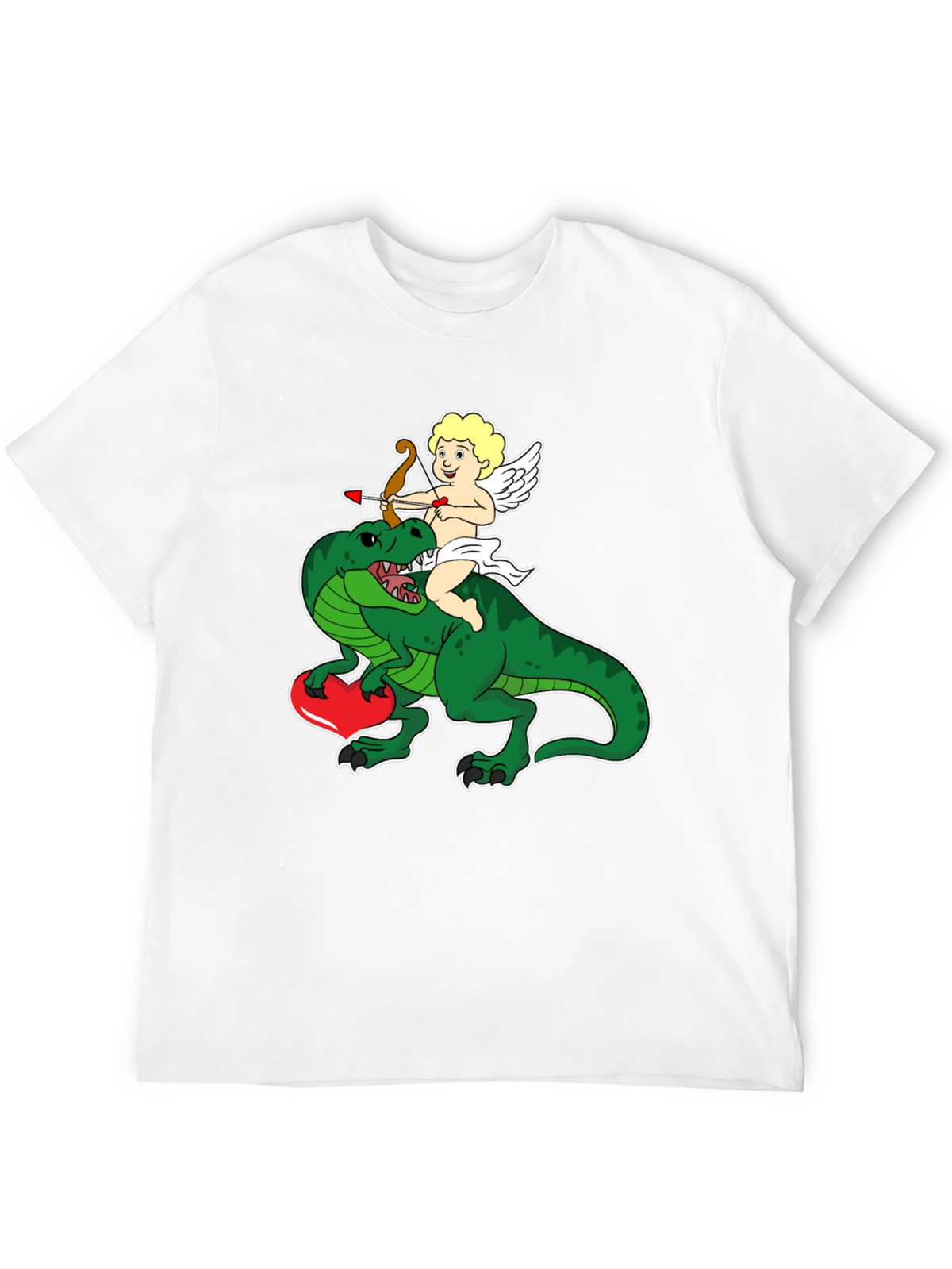 Cupid Riding Dinosaur T-Shirt - Valentines Day Love Tee