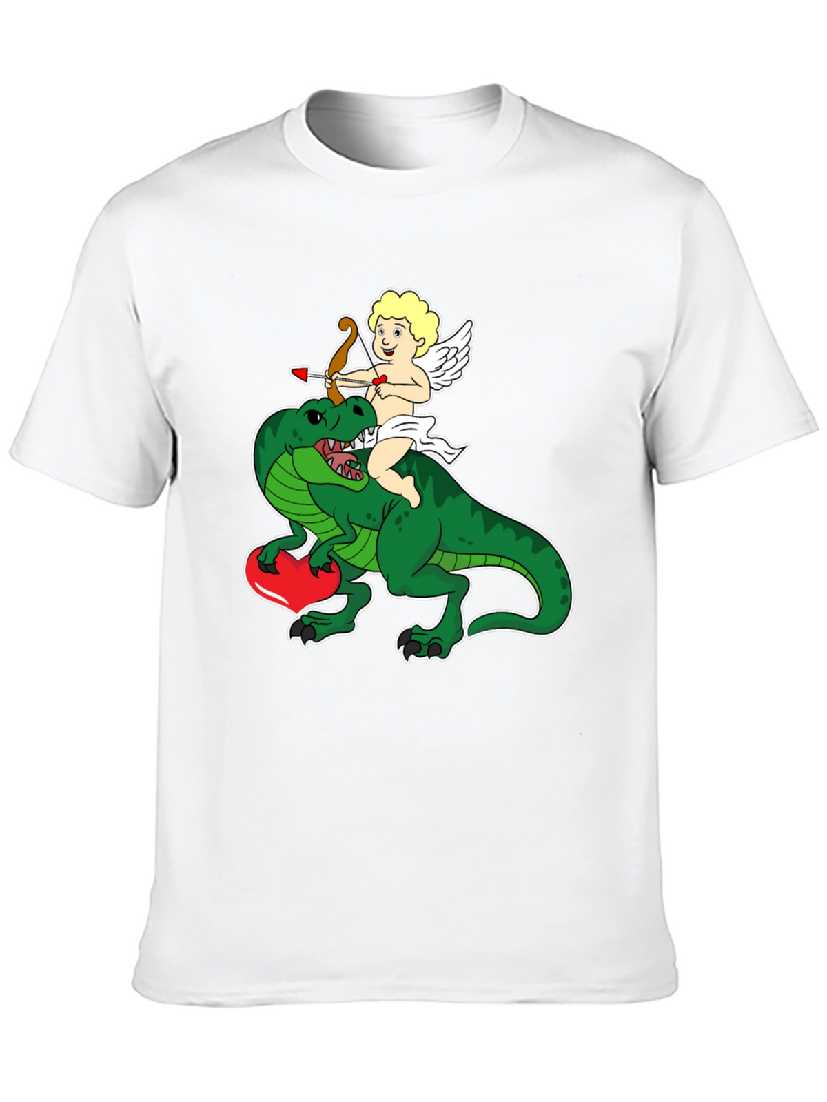 Cupid Riding Dinosaur T-Shirt - Valentines Day Love Tee