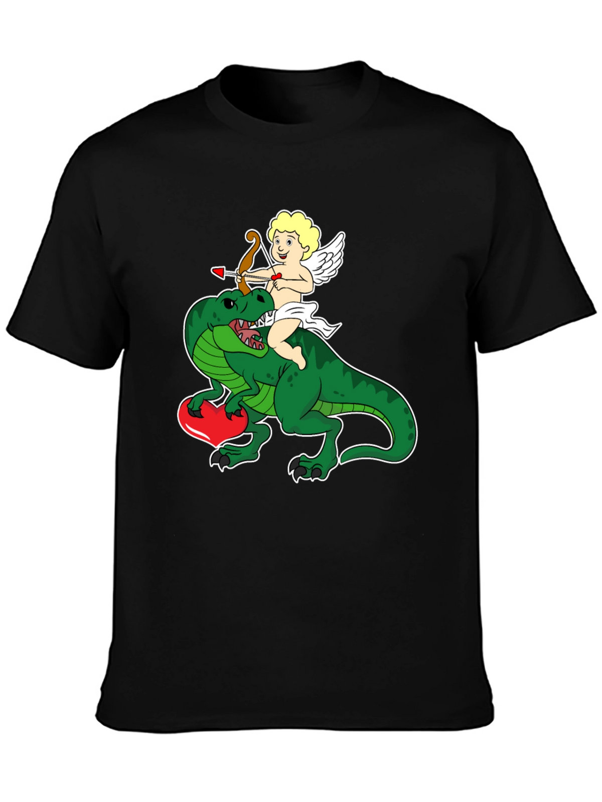 Cupid Riding Dinosaur T-Shirt - Valentines Day Love Tee