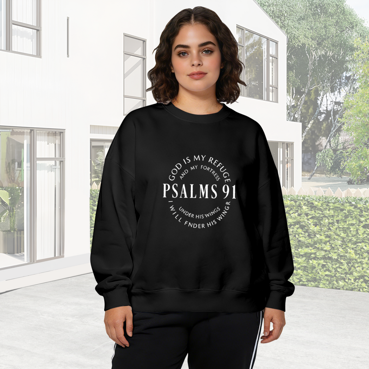 Psalms 91 God Is My Refuge Faith?Inspired Graphic Crewneck Sweatshirt