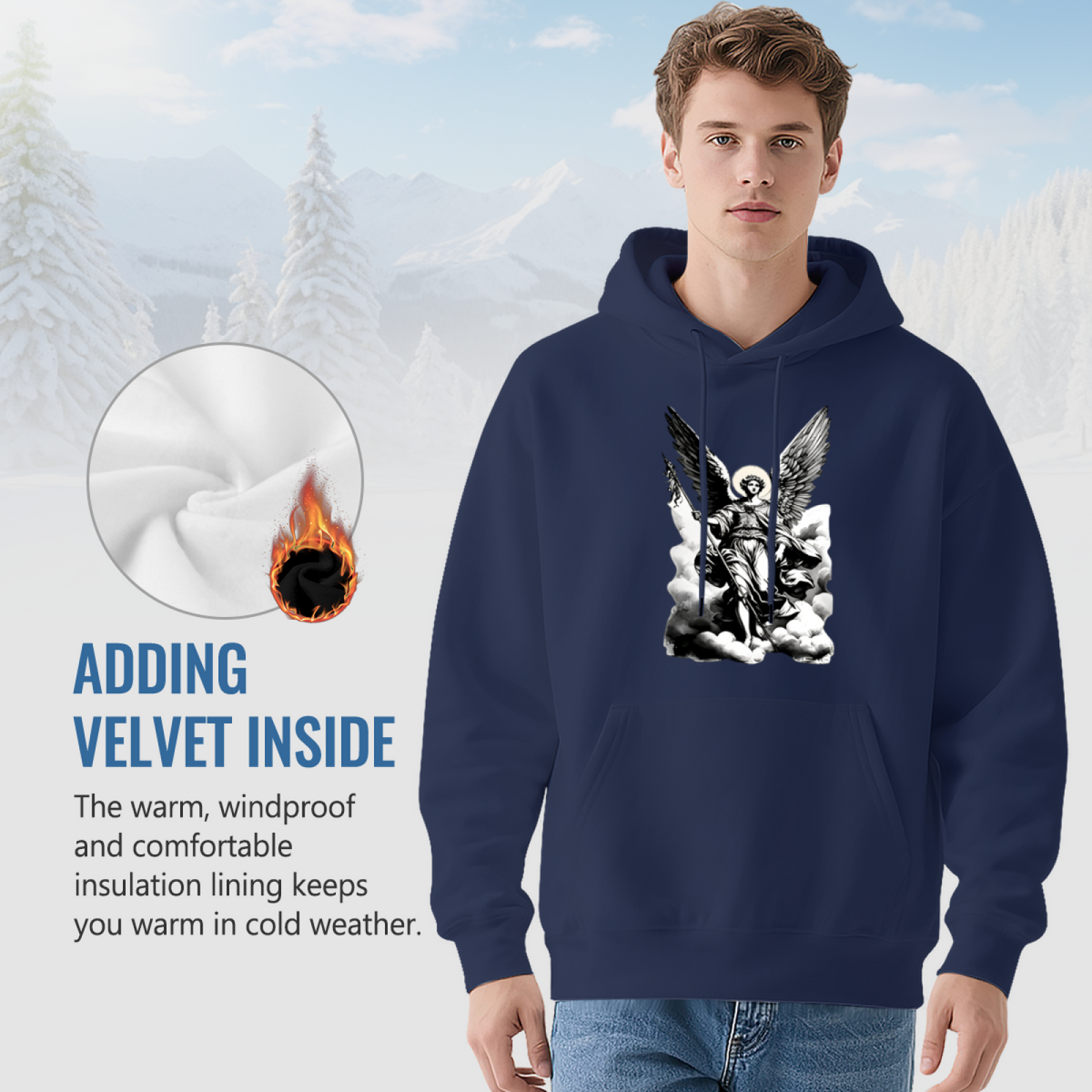Archangel Michael Religious Art Vintage Print Hoodie
