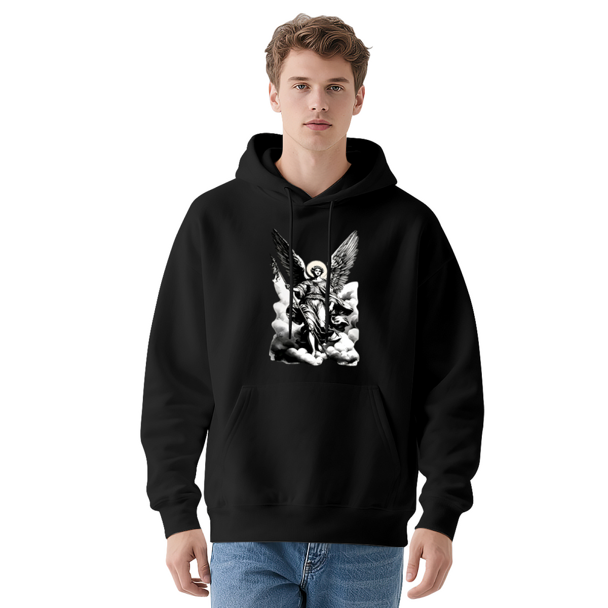 Archangel Michael Religious Art Vintage Print Hoodie