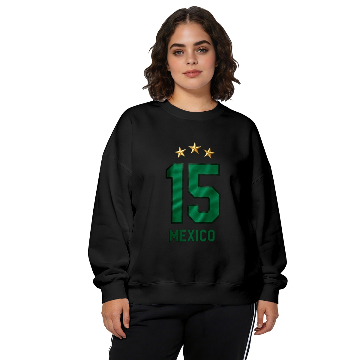 Mexico 15 Number Star Sport Style Crewneck Sweatshirt