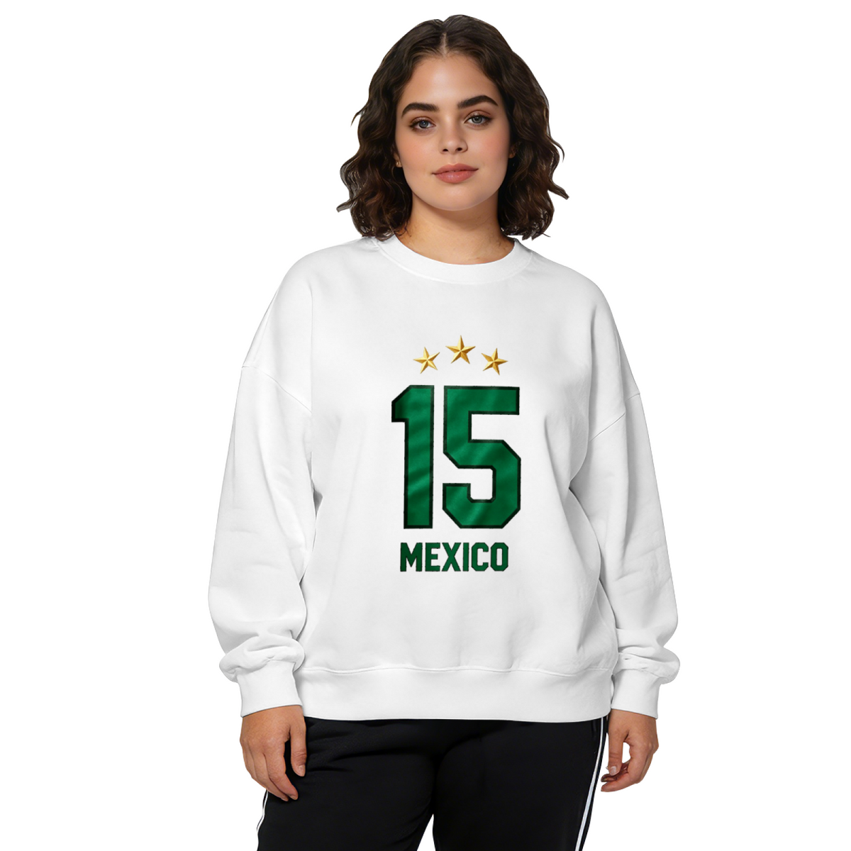 Mexico 15 Number Star Sport Style Crewneck Sweatshirt
