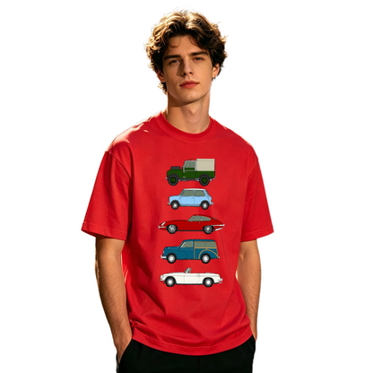 Men's Classic Vintage British Retro Cars Collection Graphic Tee