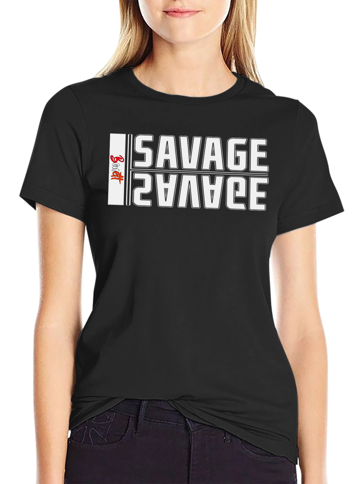 Savage Graphic Print Black T-Shirt