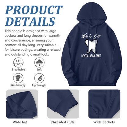 World¡¯s Best Dental Assistant Tooth Graphic Hoodie, Breathable Comfort Daily Wear