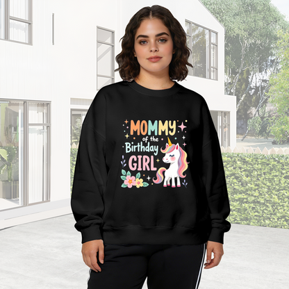Mommy Of The Birthday Girl Unicorn Party Crewneck Sweatshirt