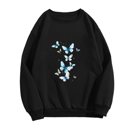 Stunning Blue?Tone Butterfly Cluster Crewneck Sweatshirt