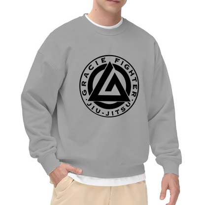 Gracie Fighter Jiu?Jitsu Martial Arts Circle Logo Crewneck Sweatshirt