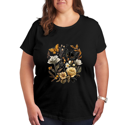 Vintage Wildflower Dual Butterfly Cottagecore Tee