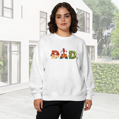 Tropical Rooster DAD Letter Art Crewneck Sweatshirt