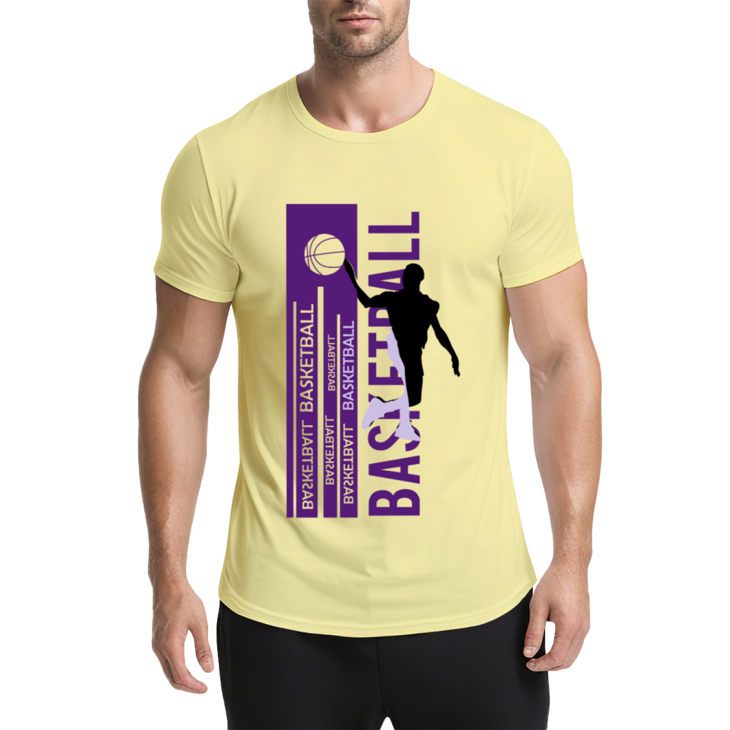 Modern Dunk Basketball Silhouette Sports Graphic T-Shirt
