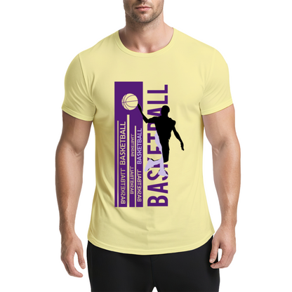 Modern Dunk Basketball Silhouette Sports Graphic T-Shirt