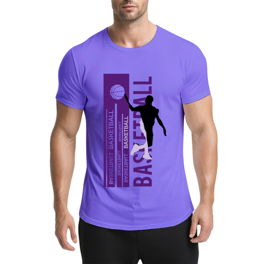 Modern Dunk Basketball Silhouette Sports Graphic T-Shirt