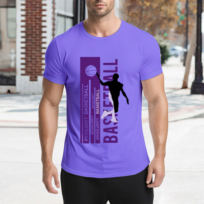 Modern Dunk Basketball Silhouette Sports Graphic T-Shirt