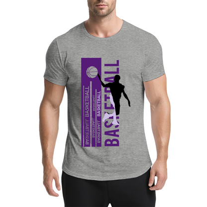 Modern Dunk Basketball Silhouette Sports Graphic T-Shirt