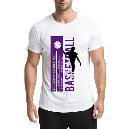 Modern Dunk Basketball Silhouette Sports Graphic T-Shirt