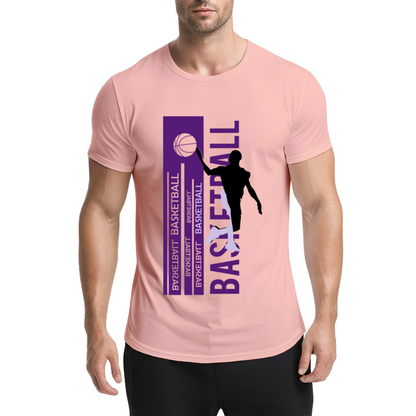 Modern Dunk Basketball Silhouette Sports Graphic T-Shirt