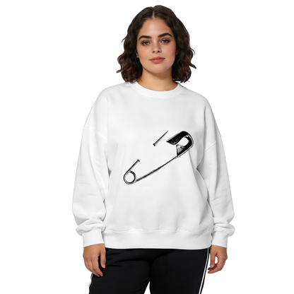 Vintage Broken Safety Pin Sketch?Style Crewneck Sweatshirt