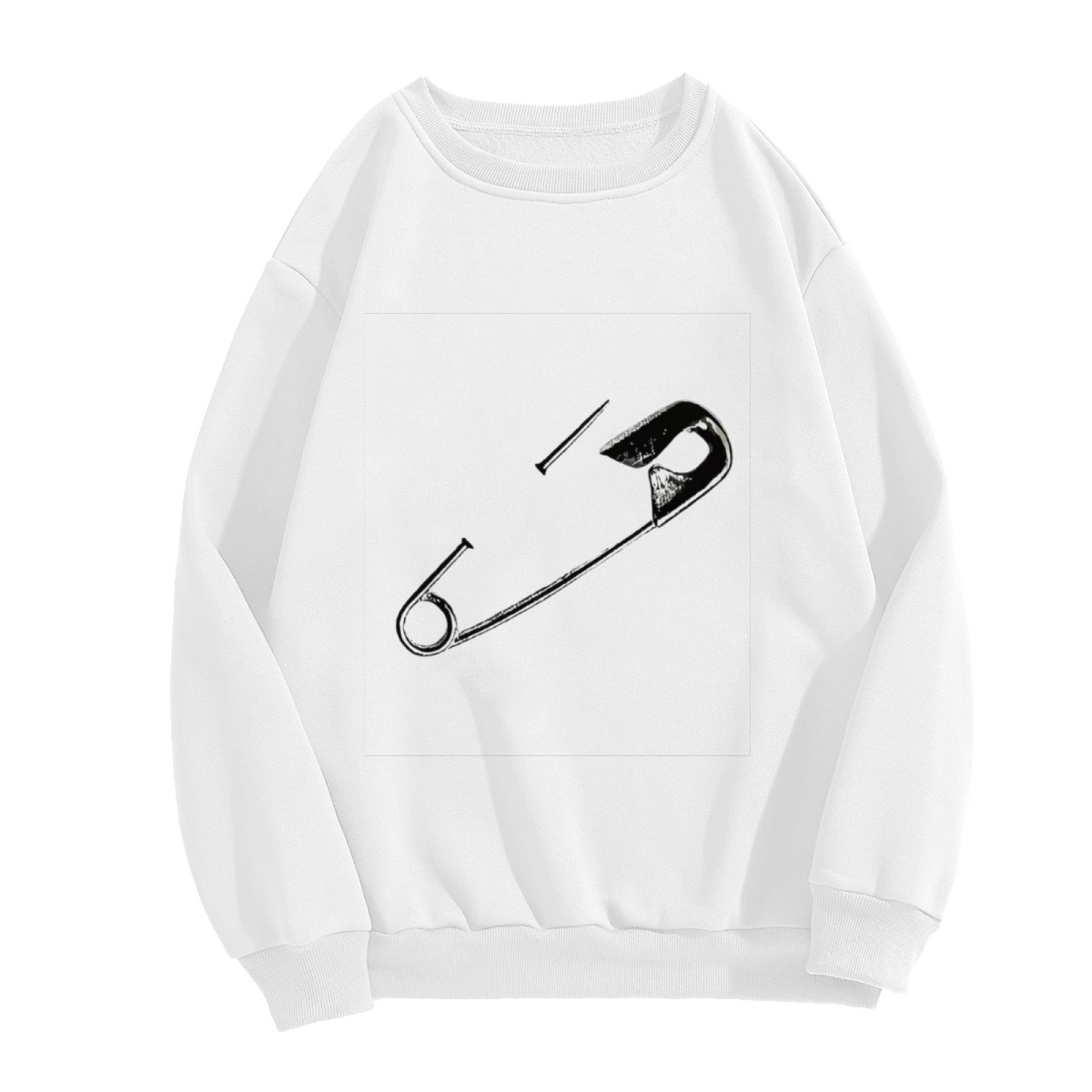 Vintage Broken Safety Pin Sketch?Style Crewneck Sweatshirt