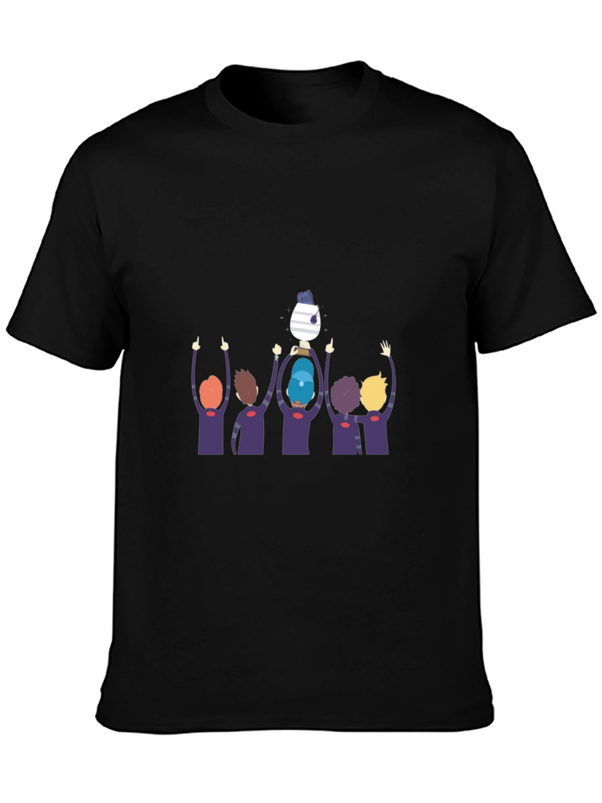 Graphic Tee: Team Celebration Black T-Shirt