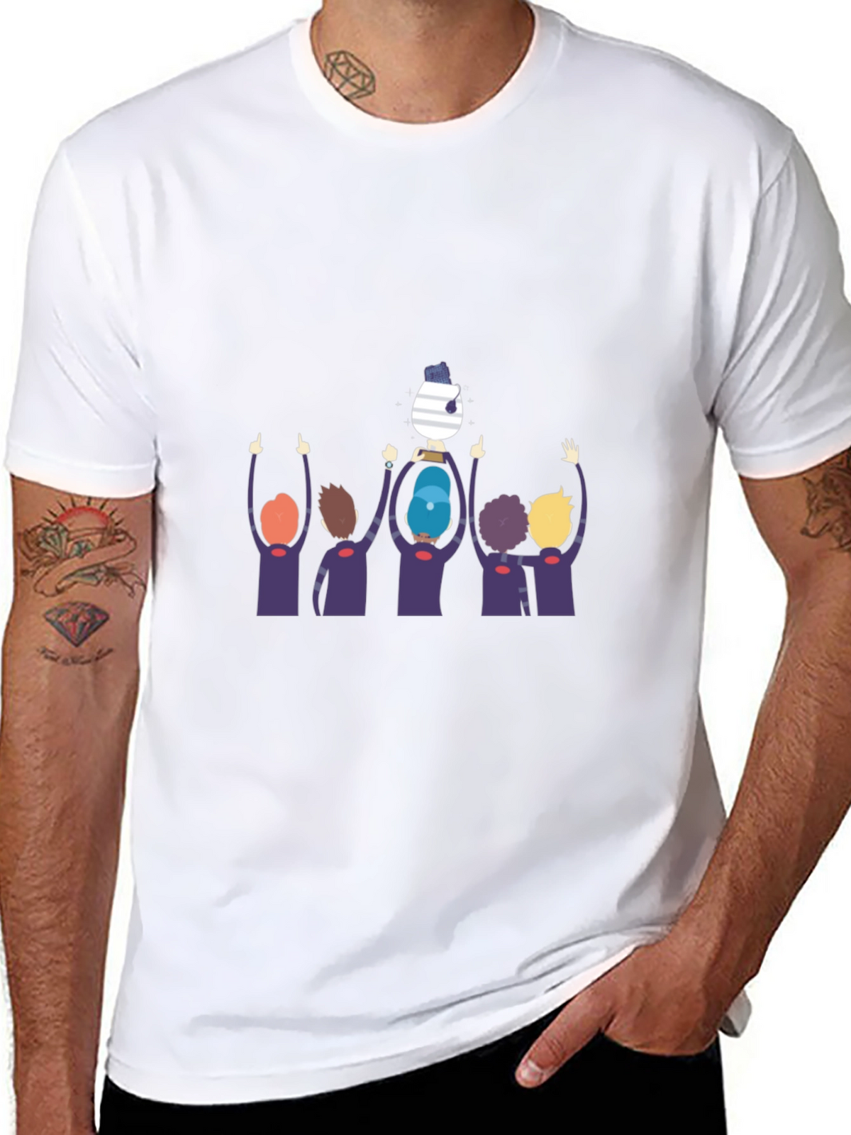 Graphic Tee: Team Celebration Black T-Shirt
