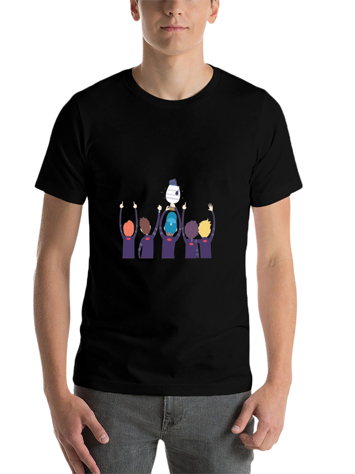 Graphic Tee: Team Celebration Black T-Shirt