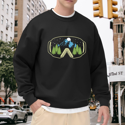 Mountain Ski Goggle Winter Sports Outdoor Crewneck Sweatshirt