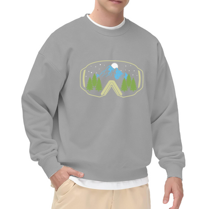 Mountain Ski Goggle Winter Sports Outdoor Crewneck Sweatshirt