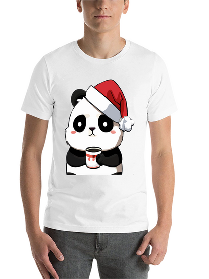 Cute Panda Santa Hat Coffee Mug Graphic T-Shirt