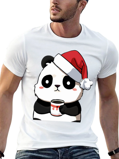 Cute Panda Santa Hat Coffee Mug Graphic T-Shirt
