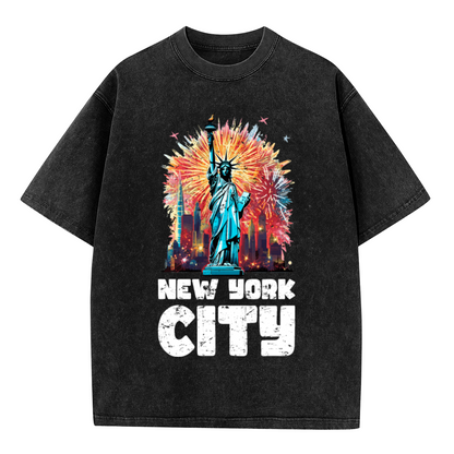 NEW YORK CITY Statue Of Liberty Fireworks