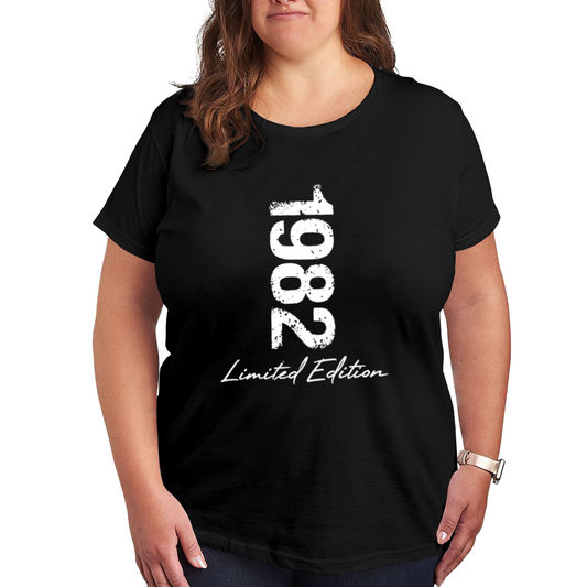 Retro Distressed 1982 Limited Edition Birthday Vintage Black T-Shirt