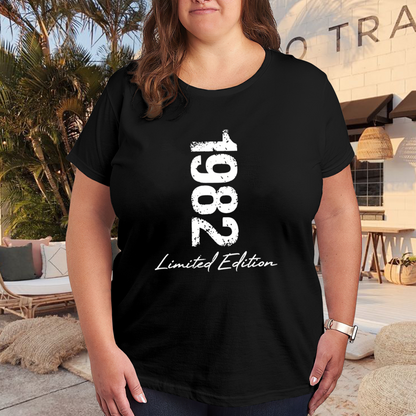 Retro Distressed 1982 Limited Edition Birthday Vintage Black T-Shirt