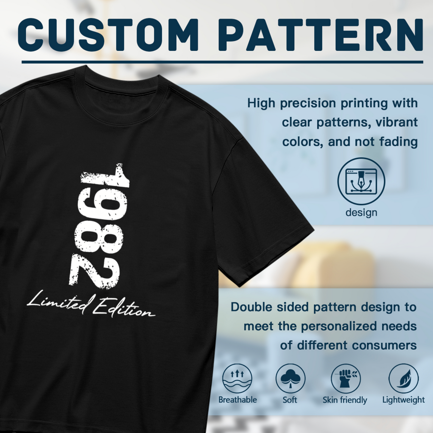 Retro Distressed 1982 Limited Edition Birthday Vintage Black T-Shirt