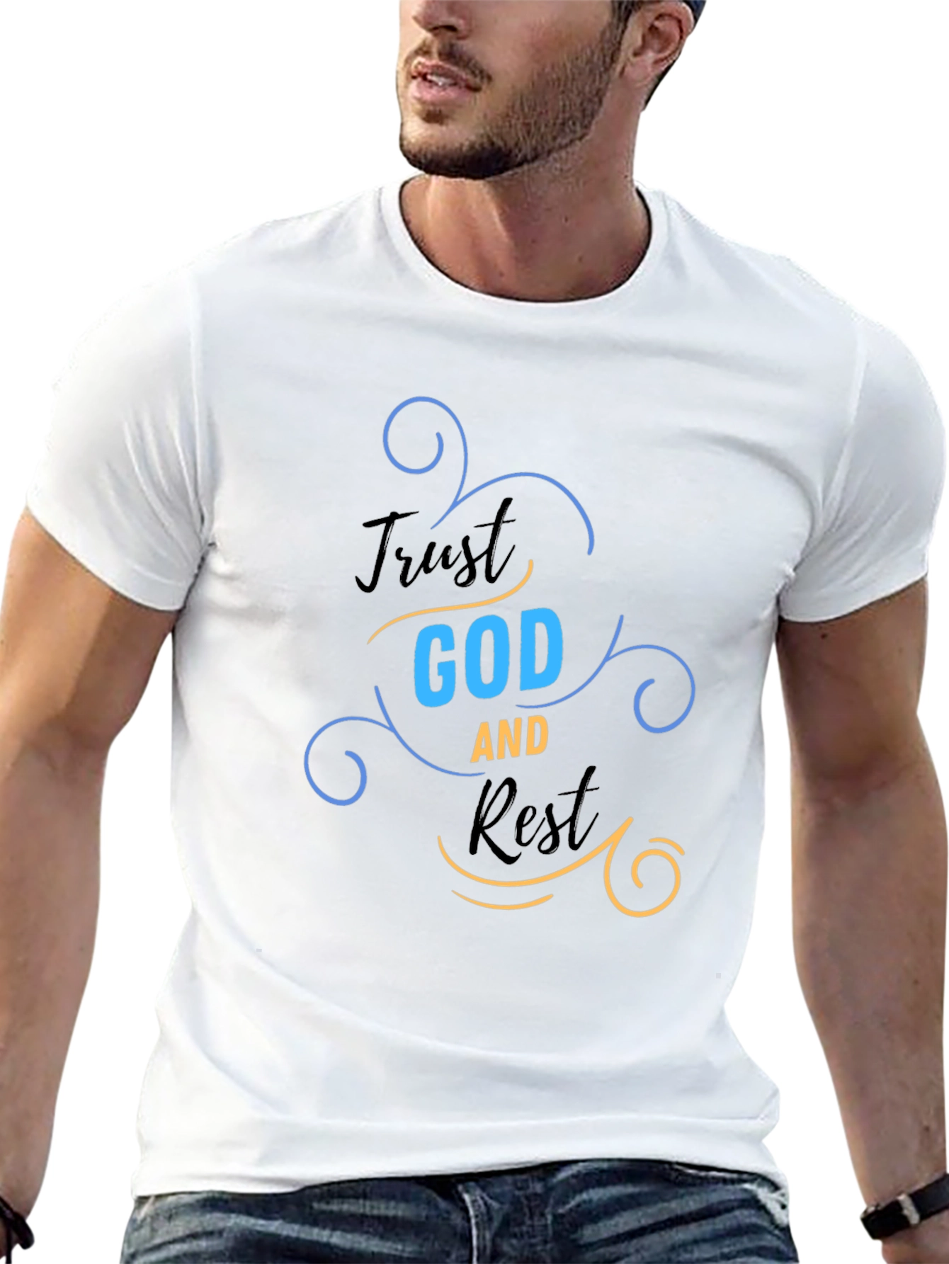 Trust God and Rest Graphic T-Shirt - Religious Apparel