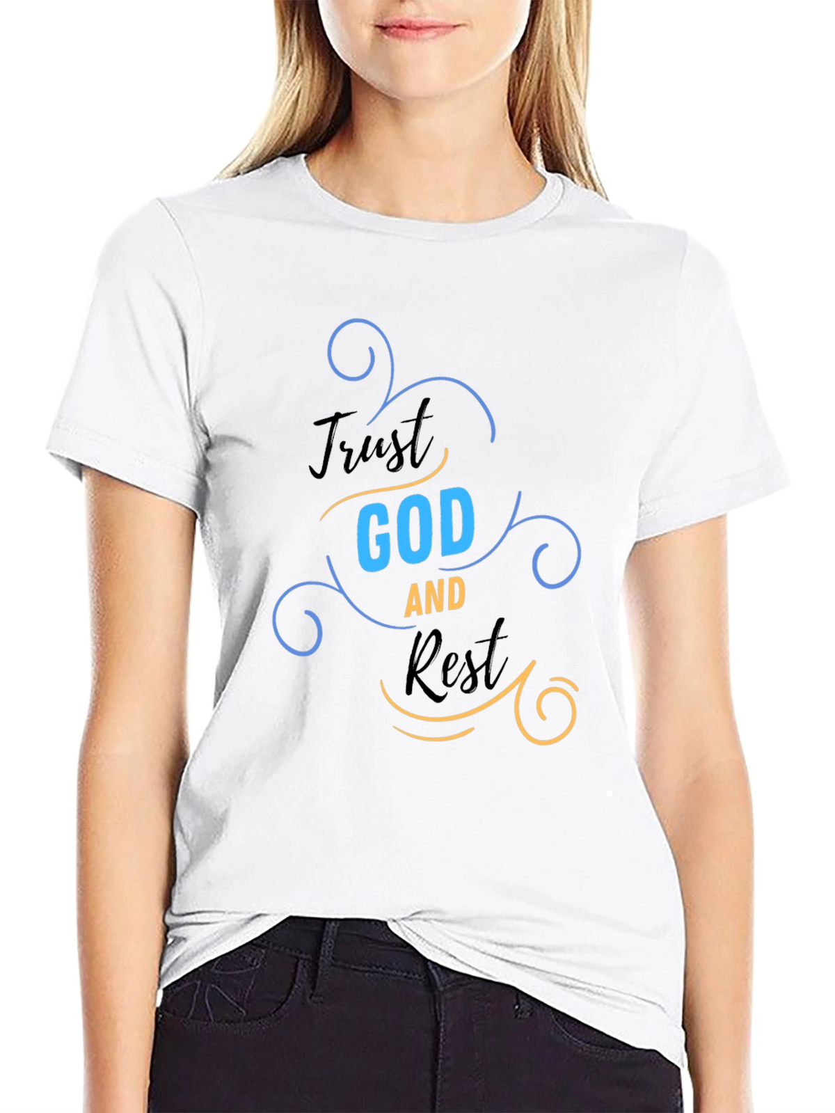 Trust God and Rest Graphic T-Shirt - Religious Apparel