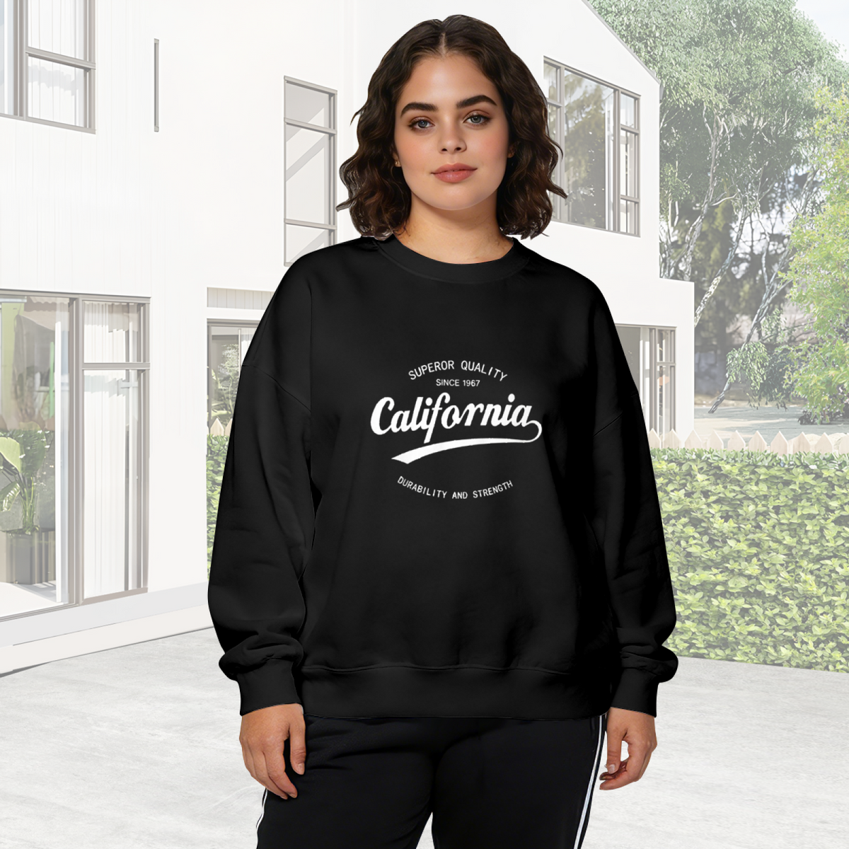 Retro Vintage California Letter Graphic Crewneck Sweatshirt