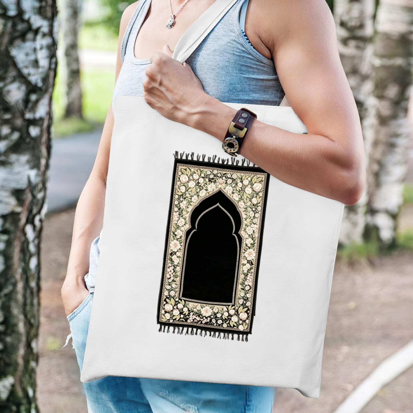 Books & Blooms Literary Canvas Bag | Too Many Books Bookworm Aesthetic Shoulder Tote