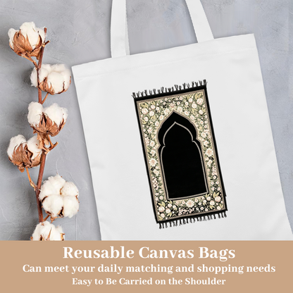 Books & Blooms Literary Canvas Bag | Too Many Books Bookworm Aesthetic Shoulder Tote