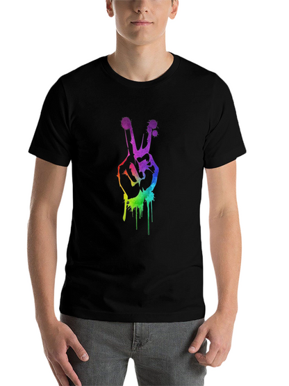 Rainbow Peace Sign Graphic T-Shirt