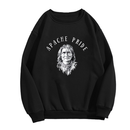 Apache Pride Native American Heritage Portrait Crewneck Sweatshirt
